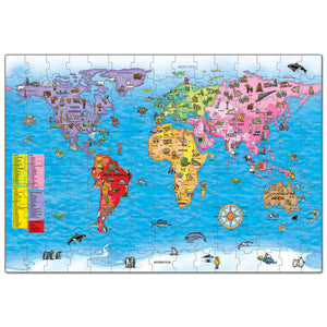 World Map Giant 150-Piece Jigsaw Puzzle and Poster - Steam Rocket