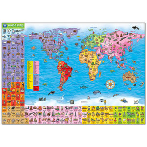 World Map Giant 150-Piece Jigsaw Puzzle and Poster - Steam Rocket